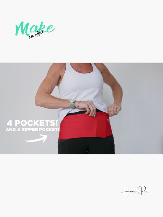 4-Pocket Zip Slim Running Belt, No-Bounce Phone Holder for Workout & Travel main image 4